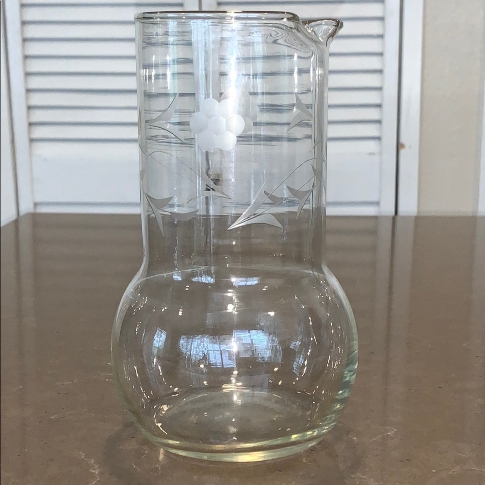 Vtg Princess House Heritage Crystal Handle-less Carafe Pitcher 8”